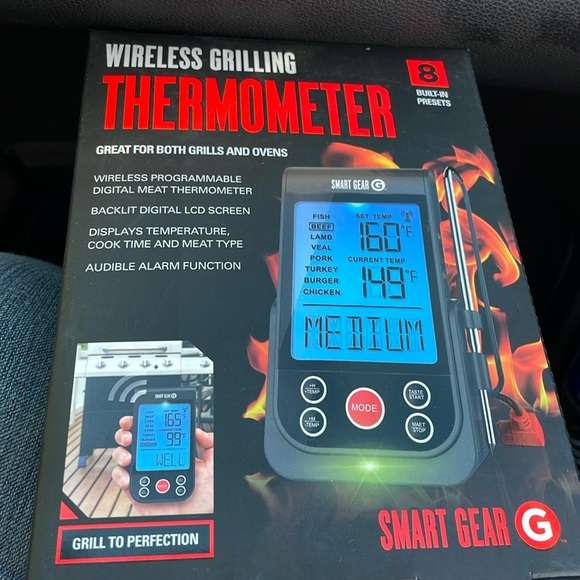 Wireless Grilling Thermometer Smart Gear 8 Built-in Presets NEW in Box - Picture 1 of 3